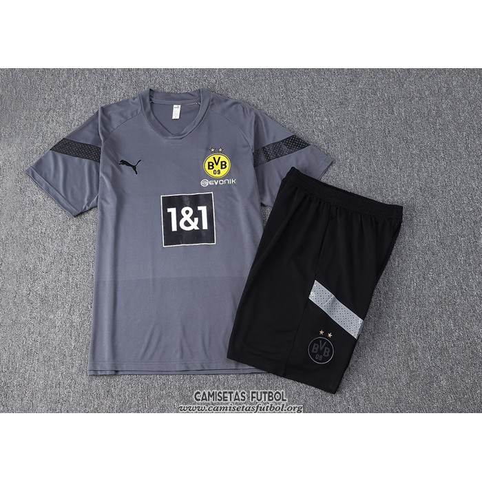 Chandal del Borussia Dortmund Manga Corta 2022/2023 Gris - Pantalon Corto